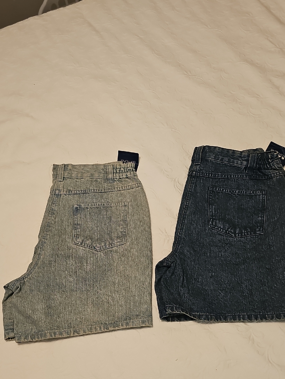 Two High-Waist Denim Shorts - Light Wash & Dark Wash New W Tags Size 10